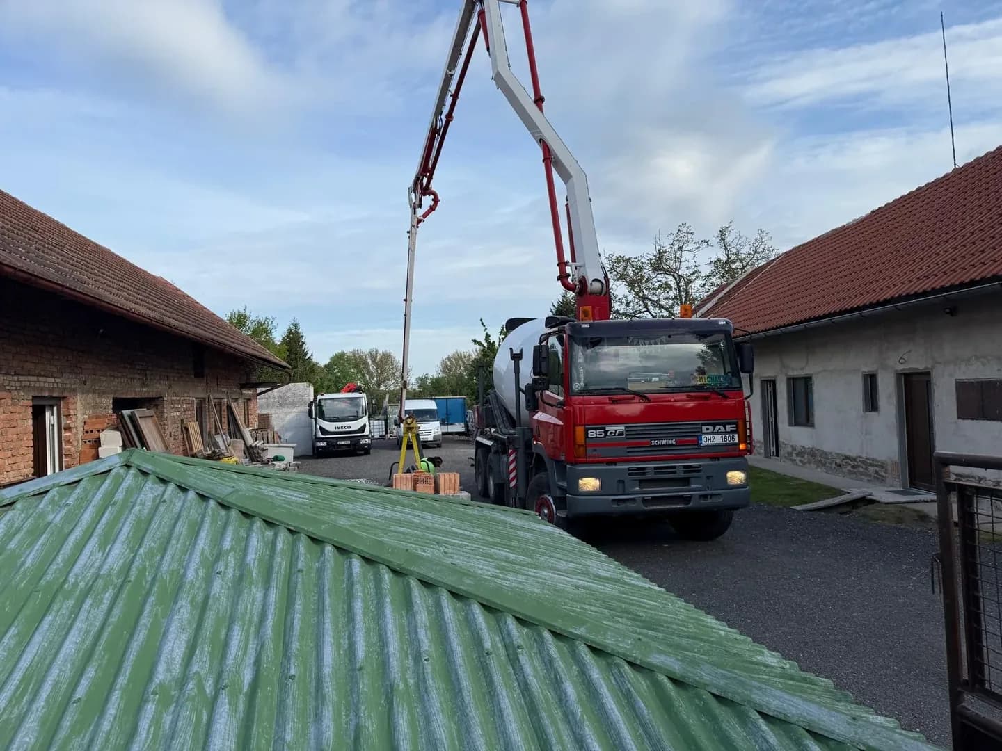 Betonáž pumpou, STAVBA